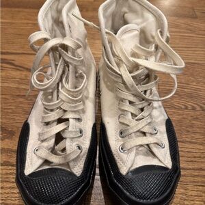 Superga Artifact Cream and Black High-Top Sneakers